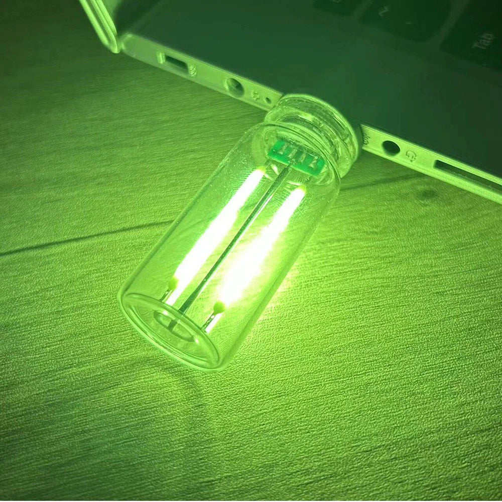 LED Touch Dimming Night Light USB Filament Glass Bulb 5V Retro Edison Bulb Car Decoration Halloween Decor Atmosphere Light
