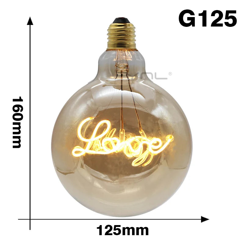 E27 LED Filament Light Bulb 220V 4W A60 ST64 T45 T185 G80 G95 G125 Retro Vintage Ampoules LED Edison Lamp Spiral Bulb For Home