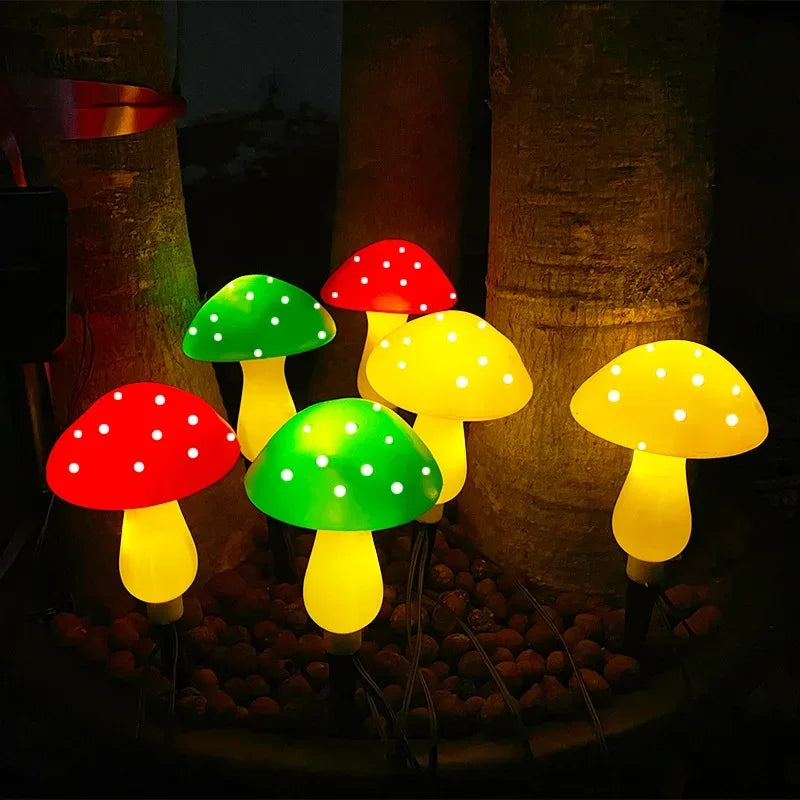Outdoor solar mushroom light string - waterproof landscape garden courtyard lamp - LED lamp
