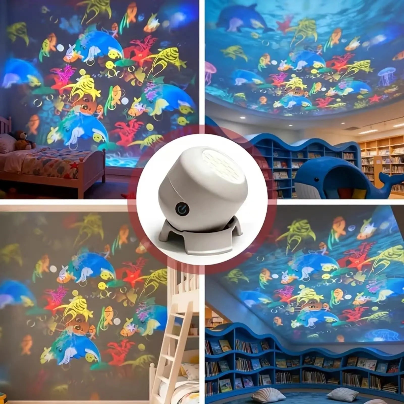 LED Ocean Projector Lamp with Dynamic Night Animal Patterns - Atmosphere Light for Room Party Decoration And Gifts
