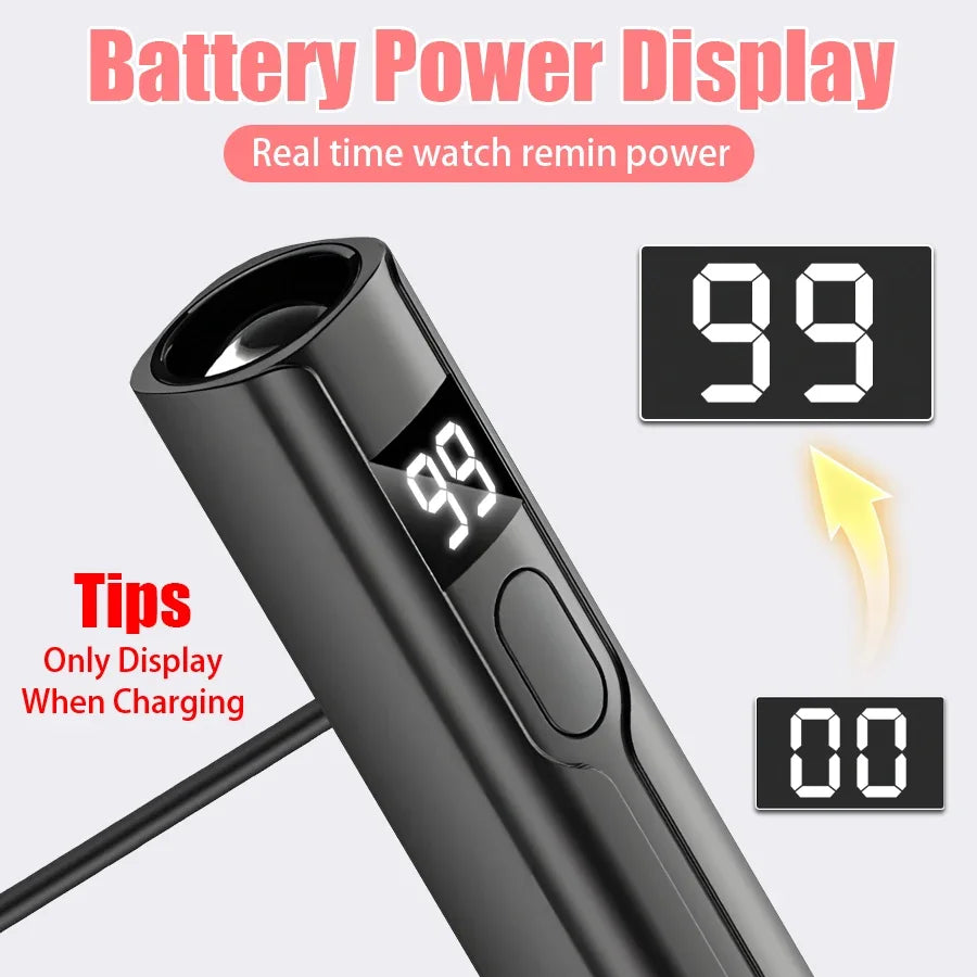 365nm UV LED Flashlight USB Rechargeable Lantern Mini Portable Money Detector Lamp Urine Stains Detector Light Nail Art Tools
