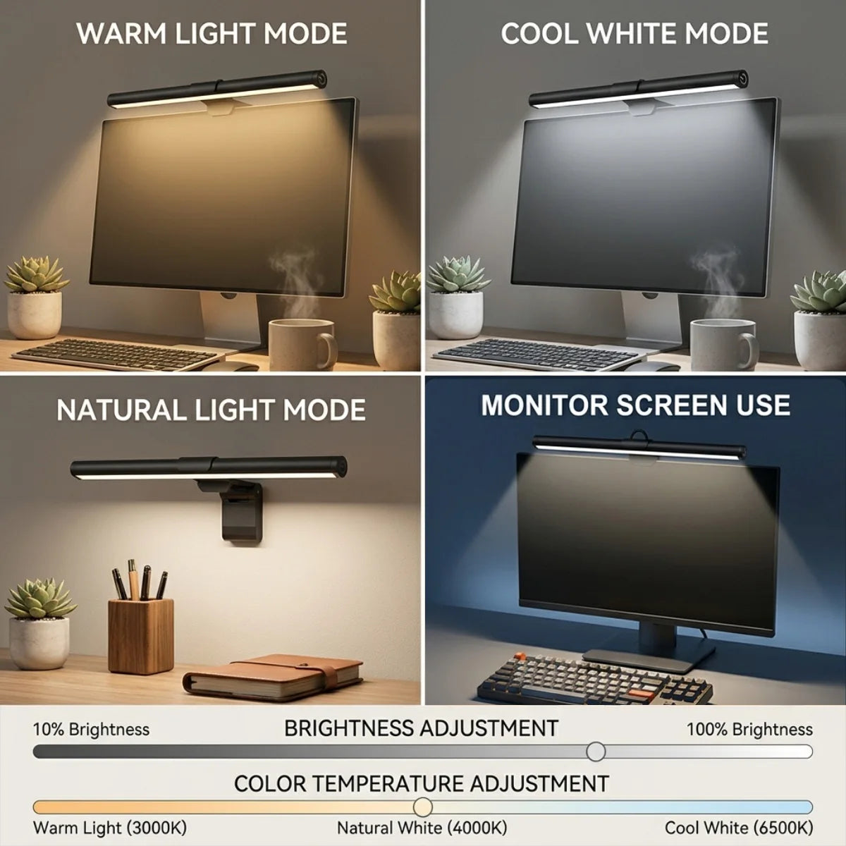 30CM CCT LED Monitor Light Bar Computer Screen Hanging Lights Atmosphere Table Lamp Reading Night Lights Gaming Dimming Lights