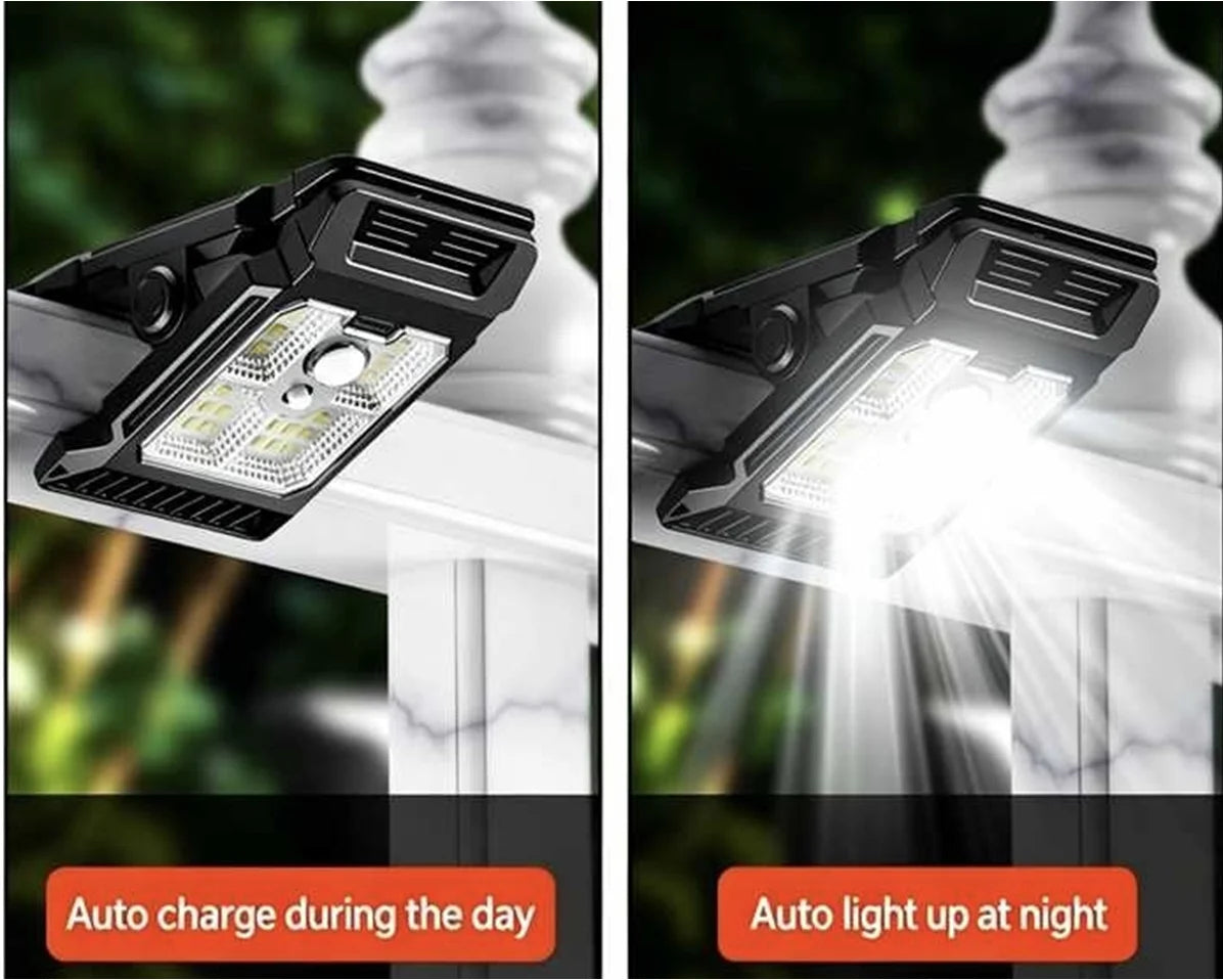 Outdoor Solar Clamp On Motion Sensor Lights Waterproof Work Light 3 Lighting Modes Camping Lamp Fence Walls Garage Led Lamps