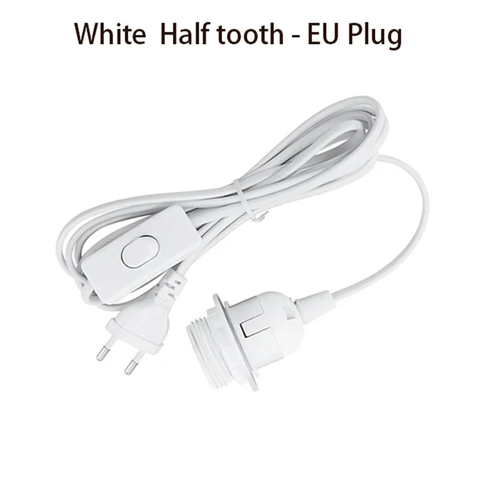 1.8M Lamp Base Holder Power Cord Cable E26 E27 EU/US Hanging Pendant LED Light Fixture Socket Cord Adapters With Switch Wire