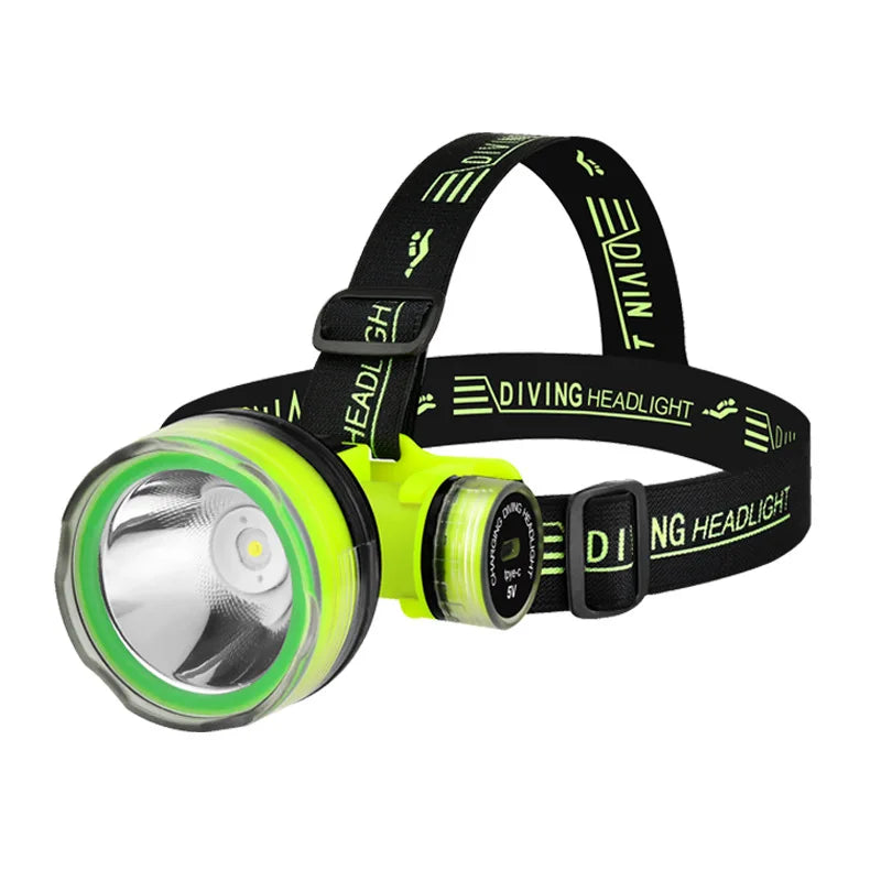 Portable Rechargeable Diving Headlight 350m Underwater Submersible Waterproof Super Bright LED Diver Spearfishing Headlamp NEW