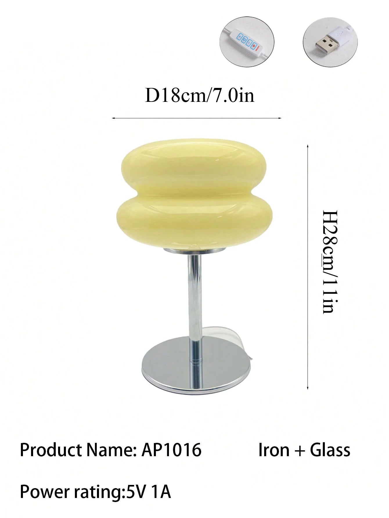LED Table Lamp Macaron Glass Lustre Trichromatic Dimming Living Room Bedroom Study Atmosphere Lamps Eye Protection Night Light