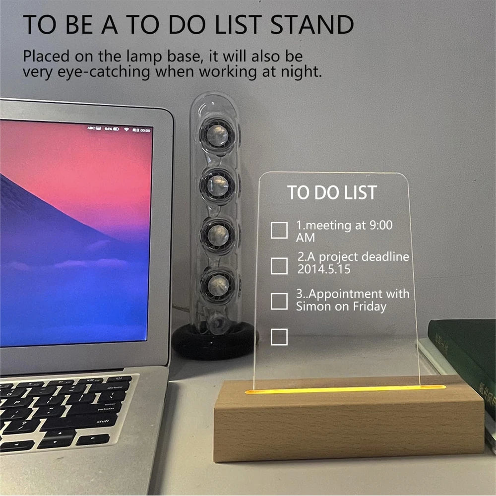 5.9 Inch Wood Base Led Light Display Stand AAA Battery Powered for Custom Acrylic Night Lamp Resin Glass Art DIY