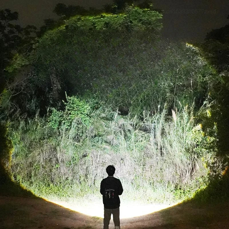 New Outdoor Flashlight Portable Strong Light Variable Focus With Floodlight Side Lights Home Portable LED Flashlights Camping