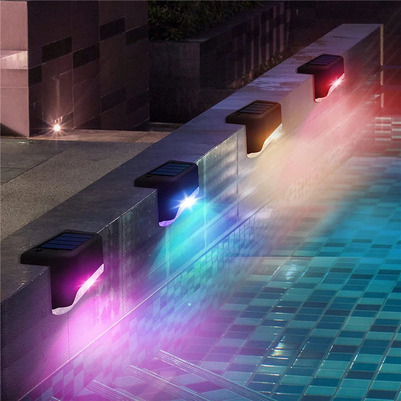 4-32 Pack Outdoor LED Solar Step Lamp Path Stair Garden Lights IP65 Waterproof Balcony Light Decoration for Patio Fence Light