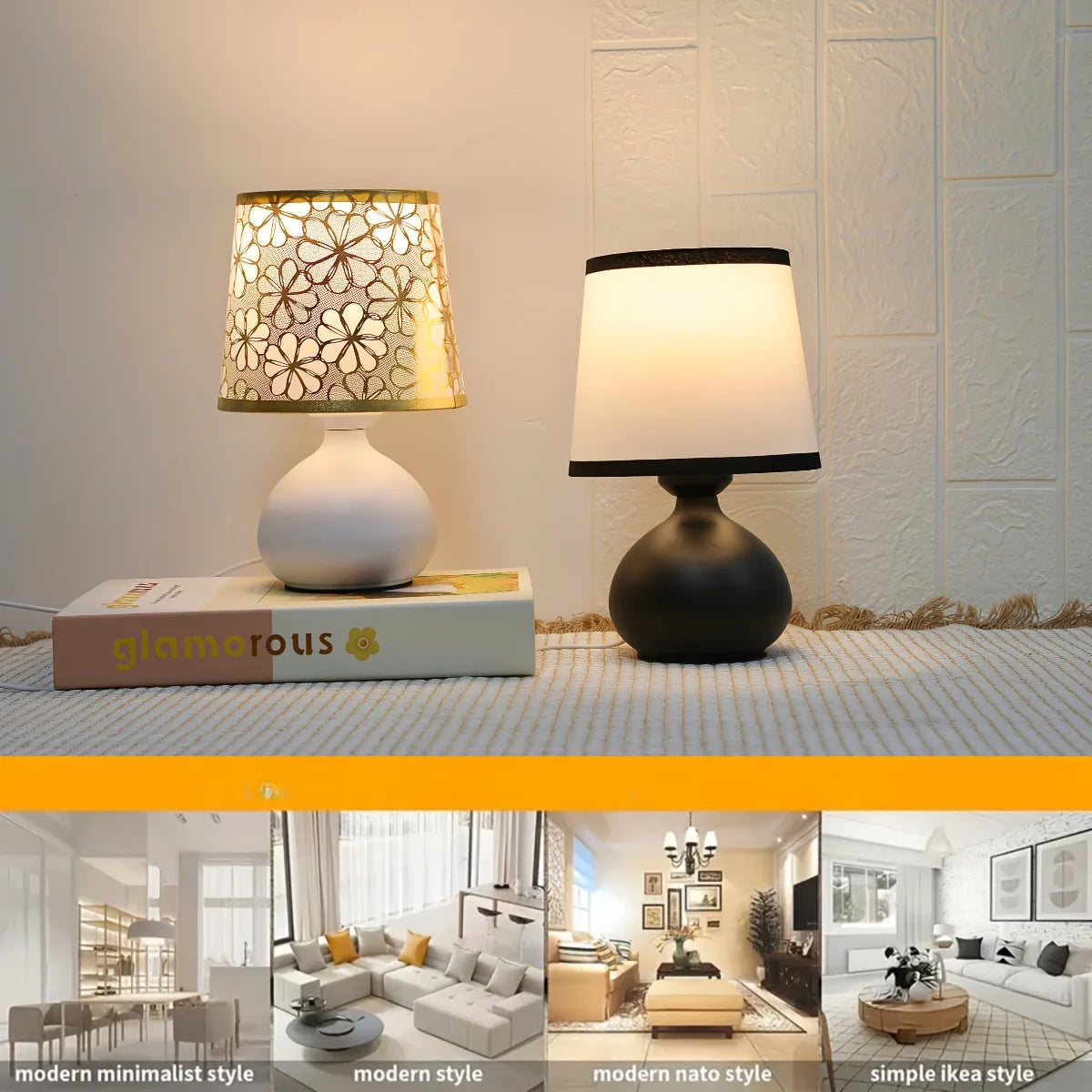 Small and Medium-Sized Bedside Table Lights Are Suitable for Home Use, Including Bedrooms, Living Rooms, Study Rooms, Dormitorie
