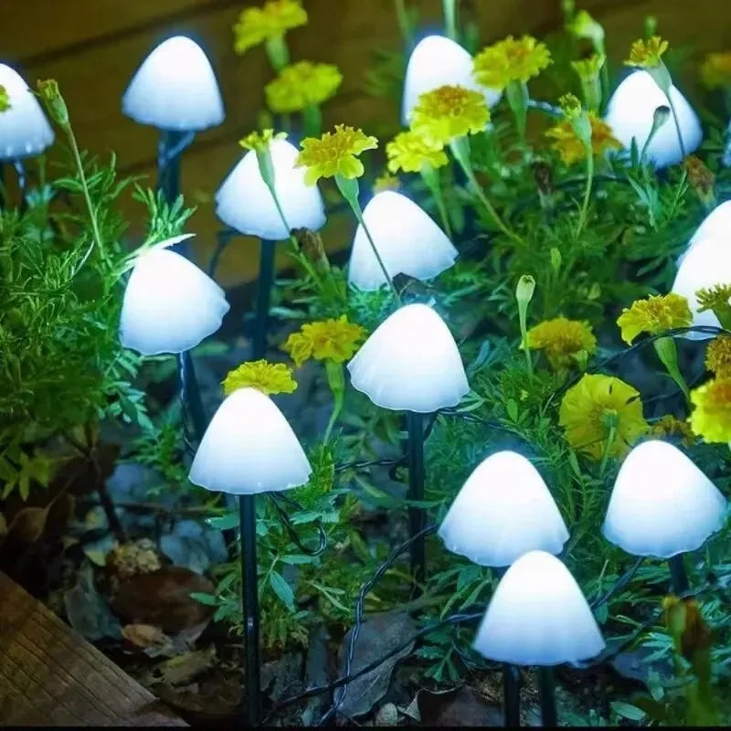 Mushroom String Lights Solar Fairy Lawn Lamp Outdoor Landscape Camping Garden Party Terrace Decoration Lights