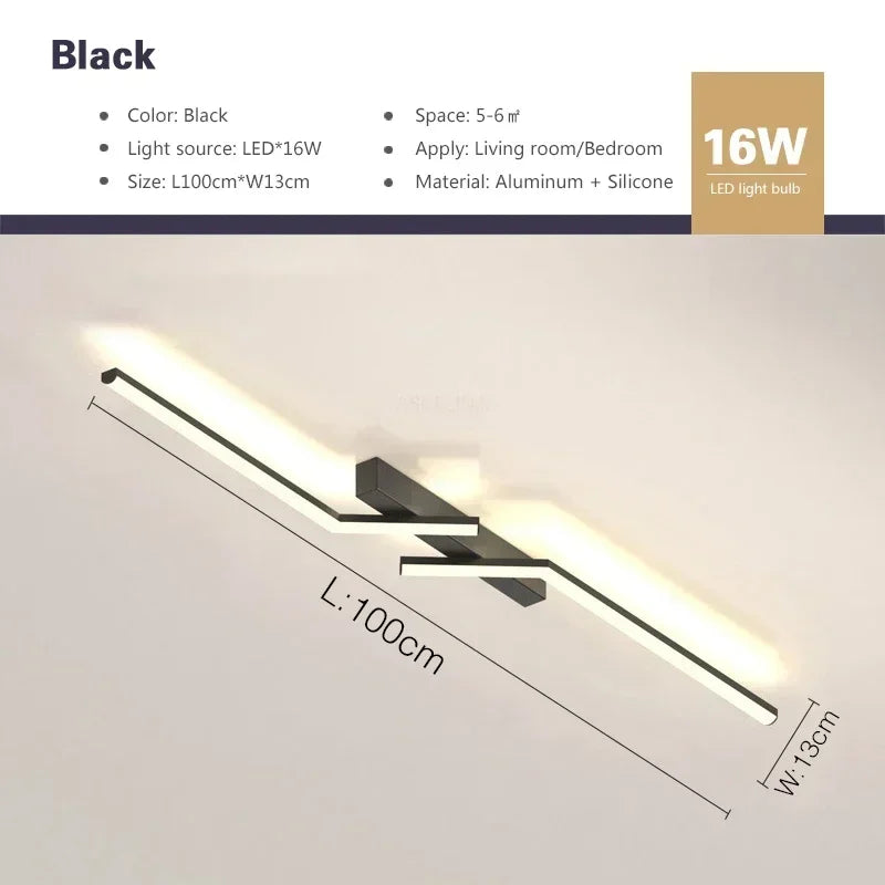 Modern LED Ceiling Light 60/80/100/120CM Living Dining Room Bedroom Lamps Lanterns Scandinavian Simple Lines Ceiling Lighting