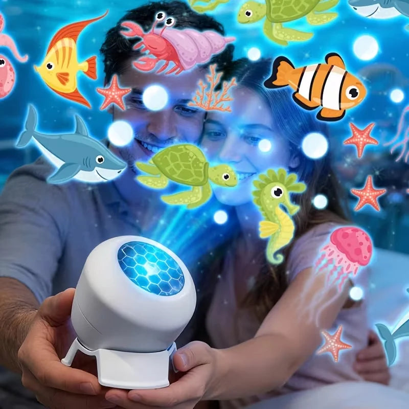 2026 LED Dynamic Projector USB Plug in Projection Night Light Adjustable Lighting for Home Christmas Parties Floor and Ceiling