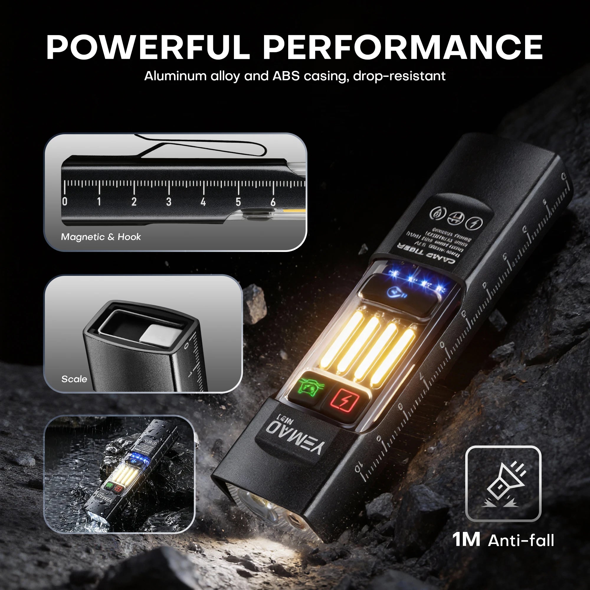 UV Multi-Function Flashlight, UV Light, Rechargeable, Aluminum Alloy, Portable Clip, Home Currency Verification, Pet Stain Detection, Outdoor Camping, Emergency Repairs