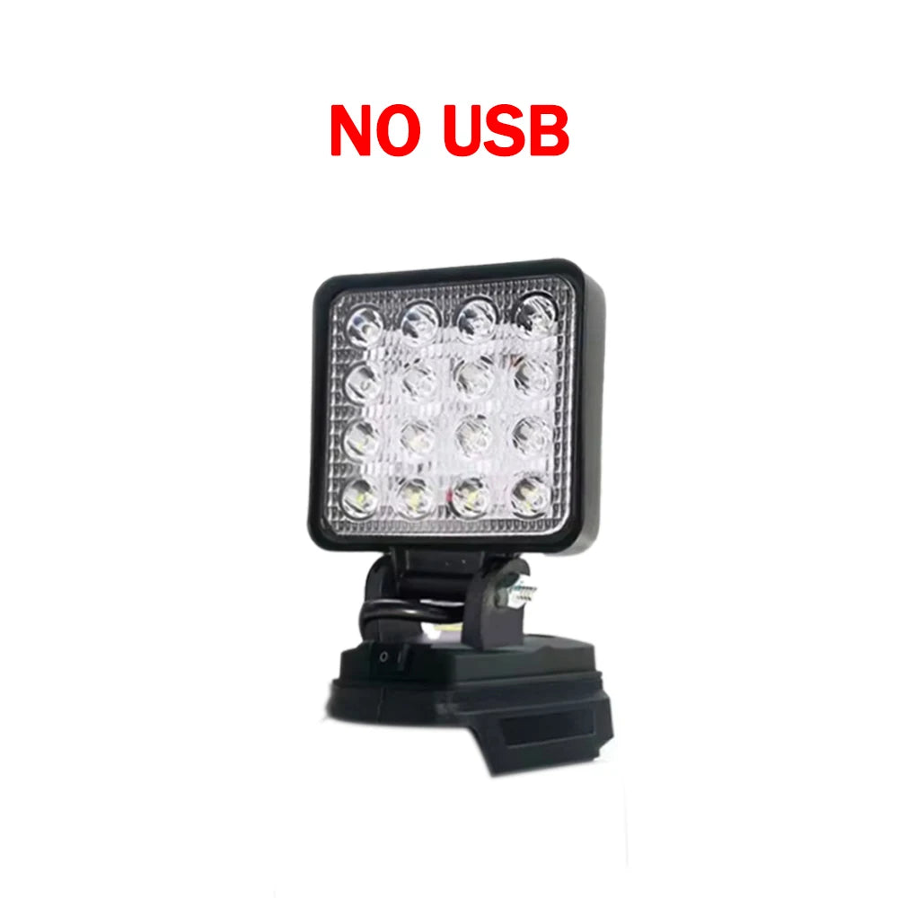 Led Light Portable Spotlight Cordless Outdoor Work Fishing Handheld Emergency ToolLight Fit Makita/Dewalt/Milwaukee 18V Battery