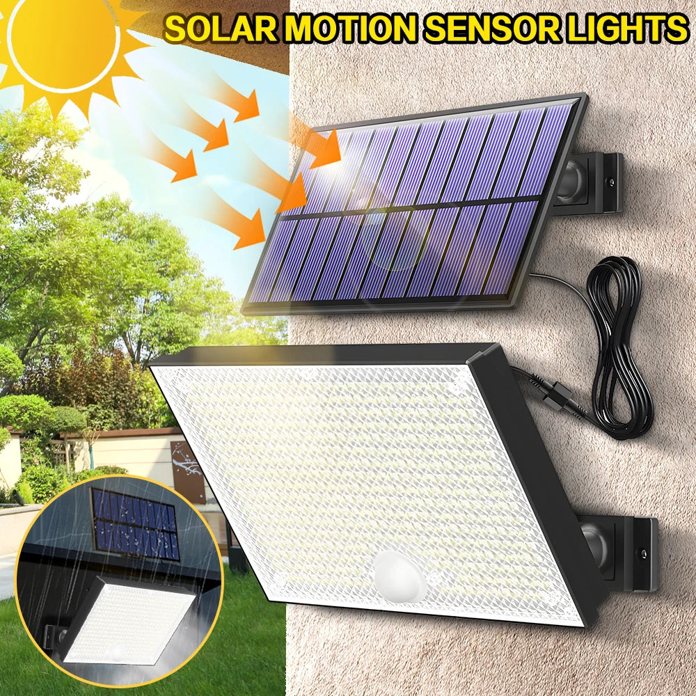 400 LED solar lights outdoor motion sensor safety lights 16.4-foot cable IP65 waterproof floodlight suitable for outdoor