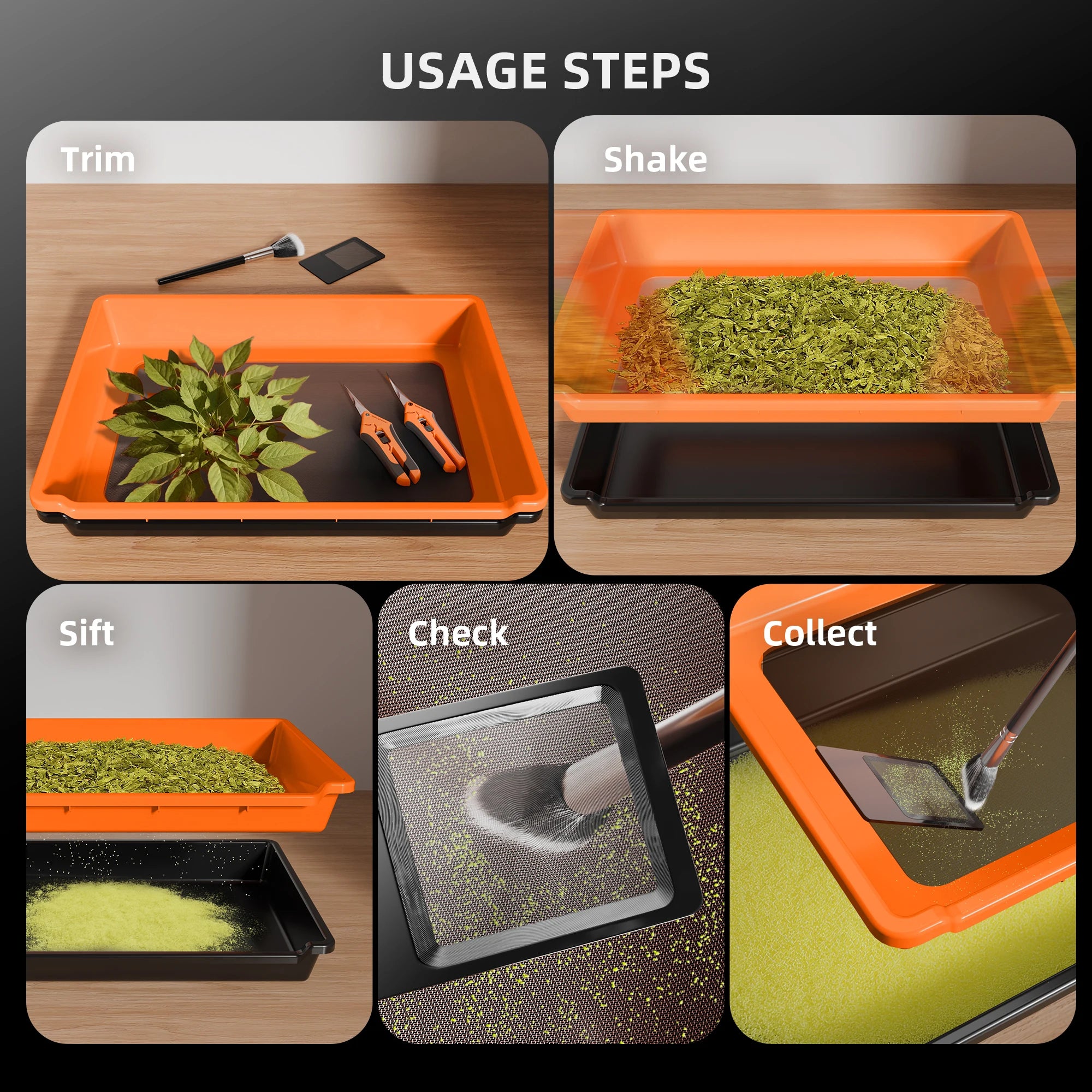 Spider Farmer 2-In-1 Trim Tray 150 Micron 100 Mesh Screen for Pollen & Herb
