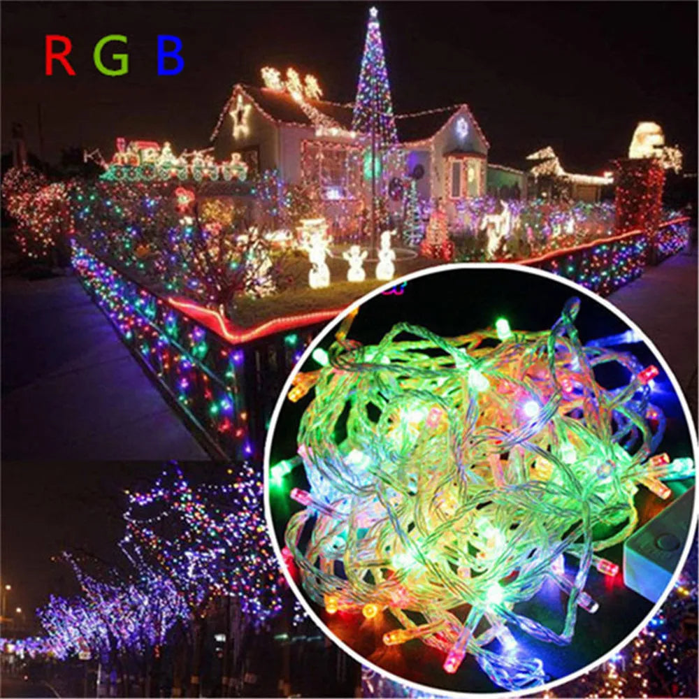 5m 10m 20m 30m 50m 100m Christmas Wedding Party Home Fairy Decorative Lights Lamp Waterproof Twinkle EU Plug In String Lights
