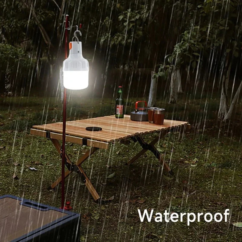 1PC 60W USB Rechargeable LED Lamp Bulb Portable Emergency Light for Camping Fishing Night Outdoor Hook-Up Lantern LT014