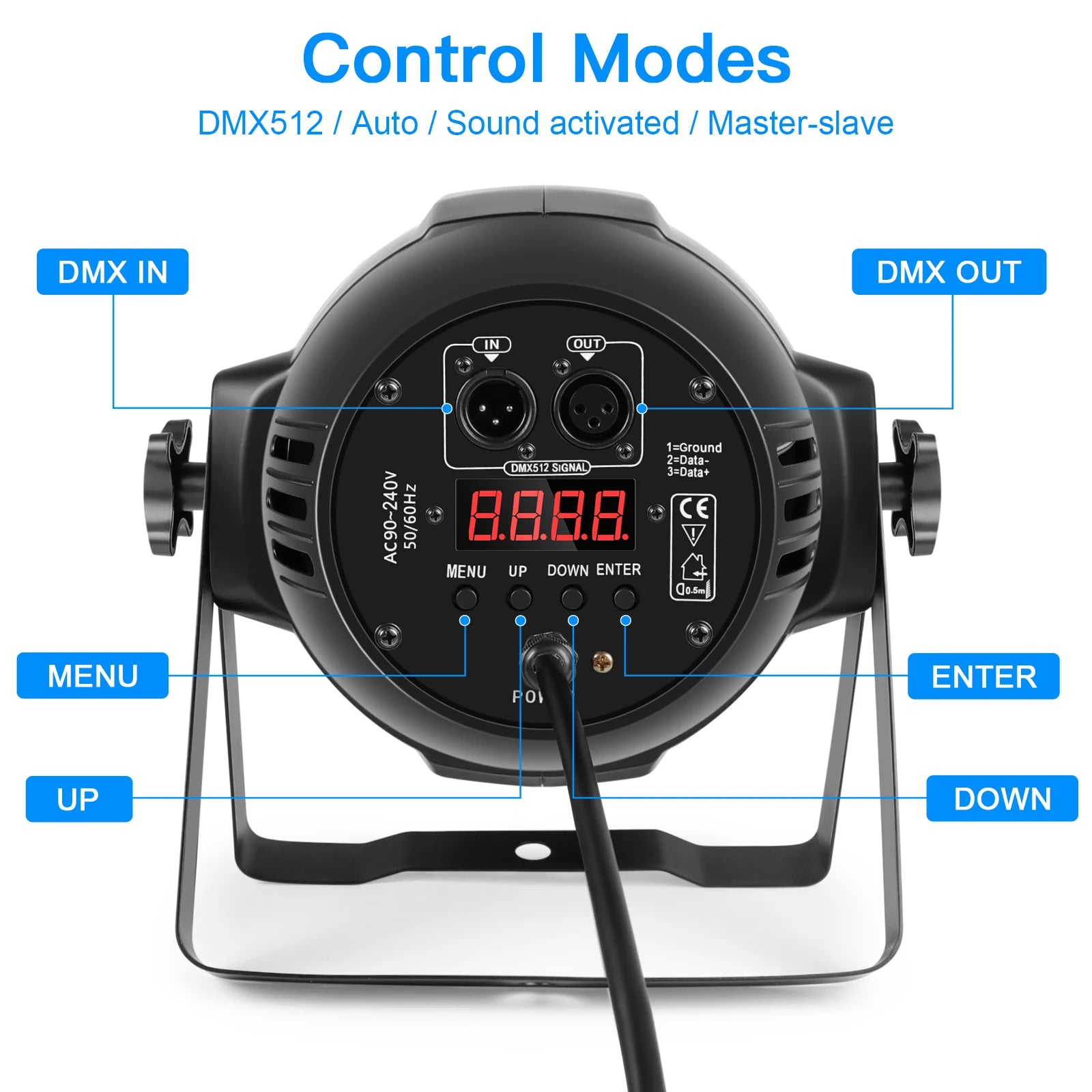U'King 4PCS 200W 18 LED Par Light 4in1 18x8W RGBW Stage Light DMX 512 Control 4/8CH Flat Lighting Christmas DJ Party Disco Lamp