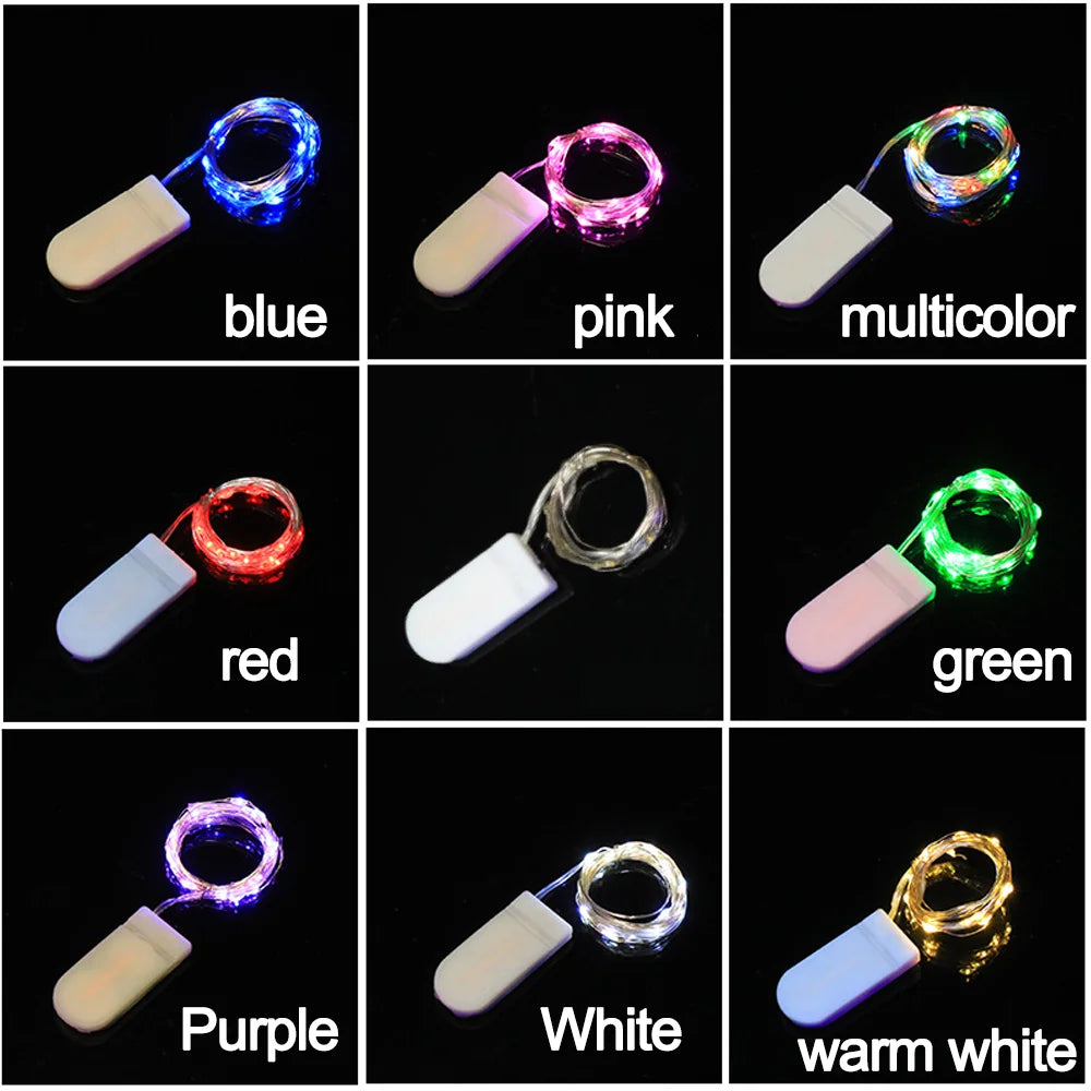 LED Copper Wire String Lights Waterproof Fairy Lights Battery Powered Garland DIY Christmas Party Wedding  Holiday Decoration