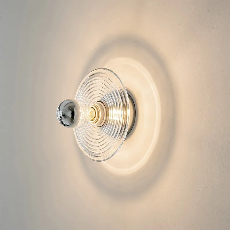 Nordic LED Wall Lamp Water Ripple Glass Lighting For Bedroom Bedside Living Room Backdrop StudyHome Decoration Amblance Sconces