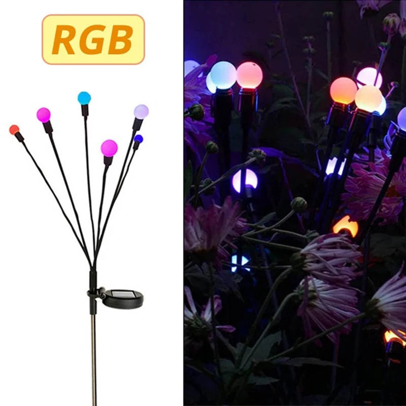 10/8/6 LED Solar Firefly Light Outdoor Waterproof Wedding Party Ornament Garden Lawn Paths Decoration Solar Garland Lights