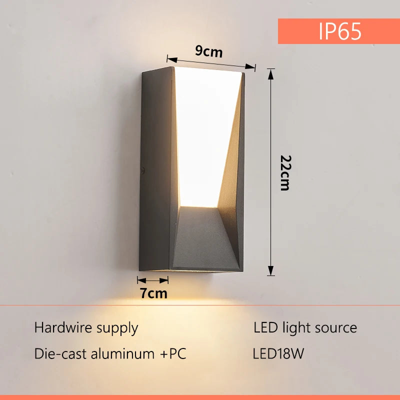 Waterproof Outdoor PIR Sensor Wall Light Durable Aluminum Housing Lamp Garden Courtyard Lighting for Porch Pathway Balcony Decor