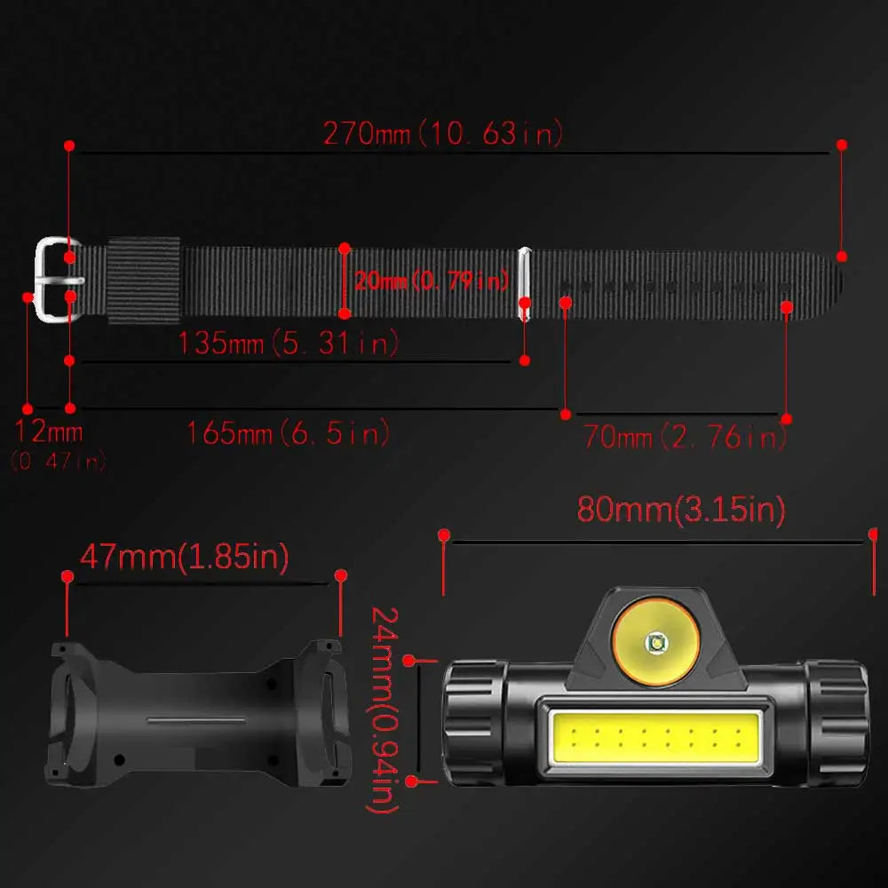 LED white Portable Light Wristlight Strap Night Cycling Running Fishing Lamp Wrist Band Bracelet USB Wristlamp Flashlamp