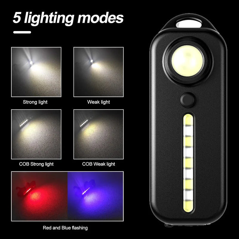 LED Red Blue Caution Emergency Light with Clip USB Rechargeable Shoulder Flashing Warning Safety Torch Bike Tail Lamp