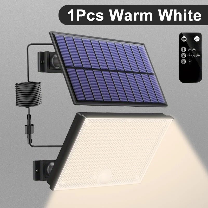 400 LED solar lights outdoor motion sensor safety lights 16.4-foot cable IP65 waterproof floodlight suitable for outdoor
