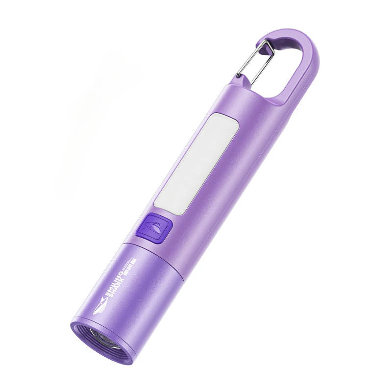 Portable Mini LED Flashlights USB Rechargeable with Hook Zoomable Torch Outdoor Camping Hiking Long-range Emergency Lantern