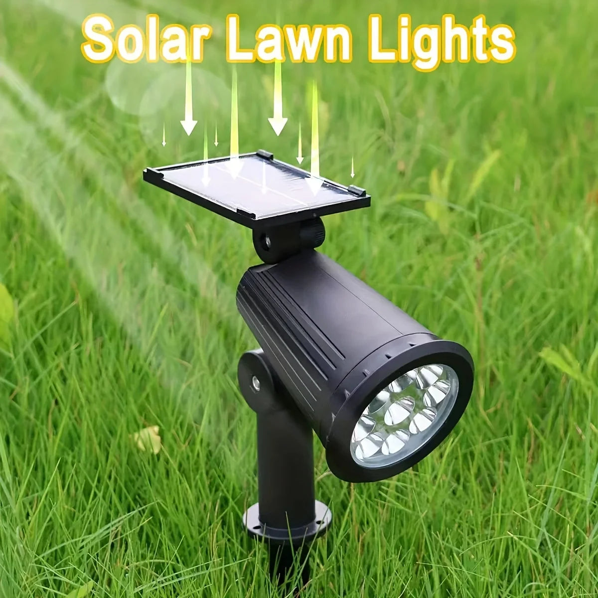 9 LED Solar Spotlights – IP65 Waterproof Outdoor RGB Solar Landscape Lights with Adjustable Brightness for Garden, Yard & Palm