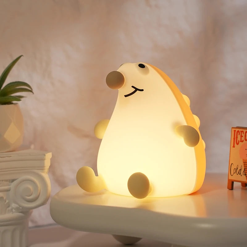 New salamander night light, cute and soft silicone lamp, Axolotl USB charging, bedroom desk ornament, holiday birthday gift