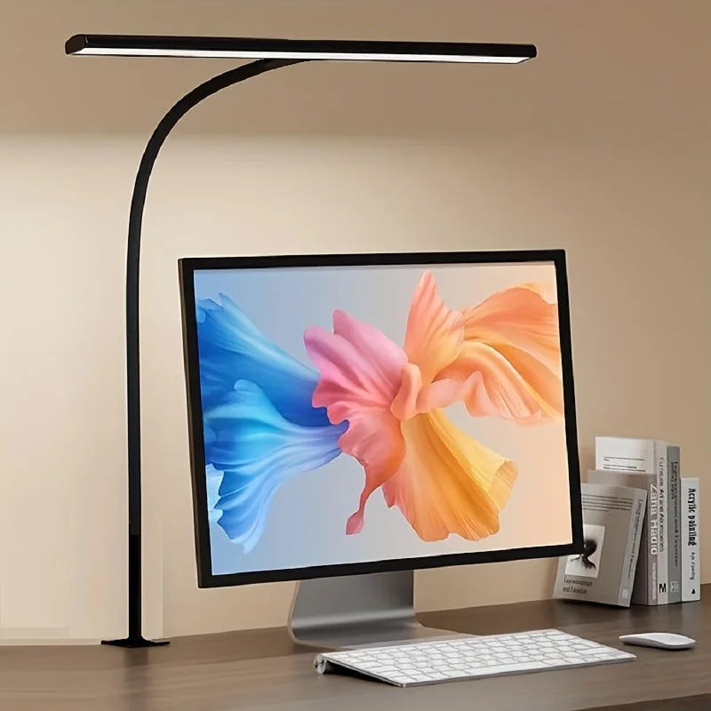 LED Desk Lamp with Sturdy Clamp 88 LEDs Eye-Caring Light, Stepless Dimming Adjustable Flexible Gooseneck USB Powered Task Light for Office Home Study Reading Gaming Workbench