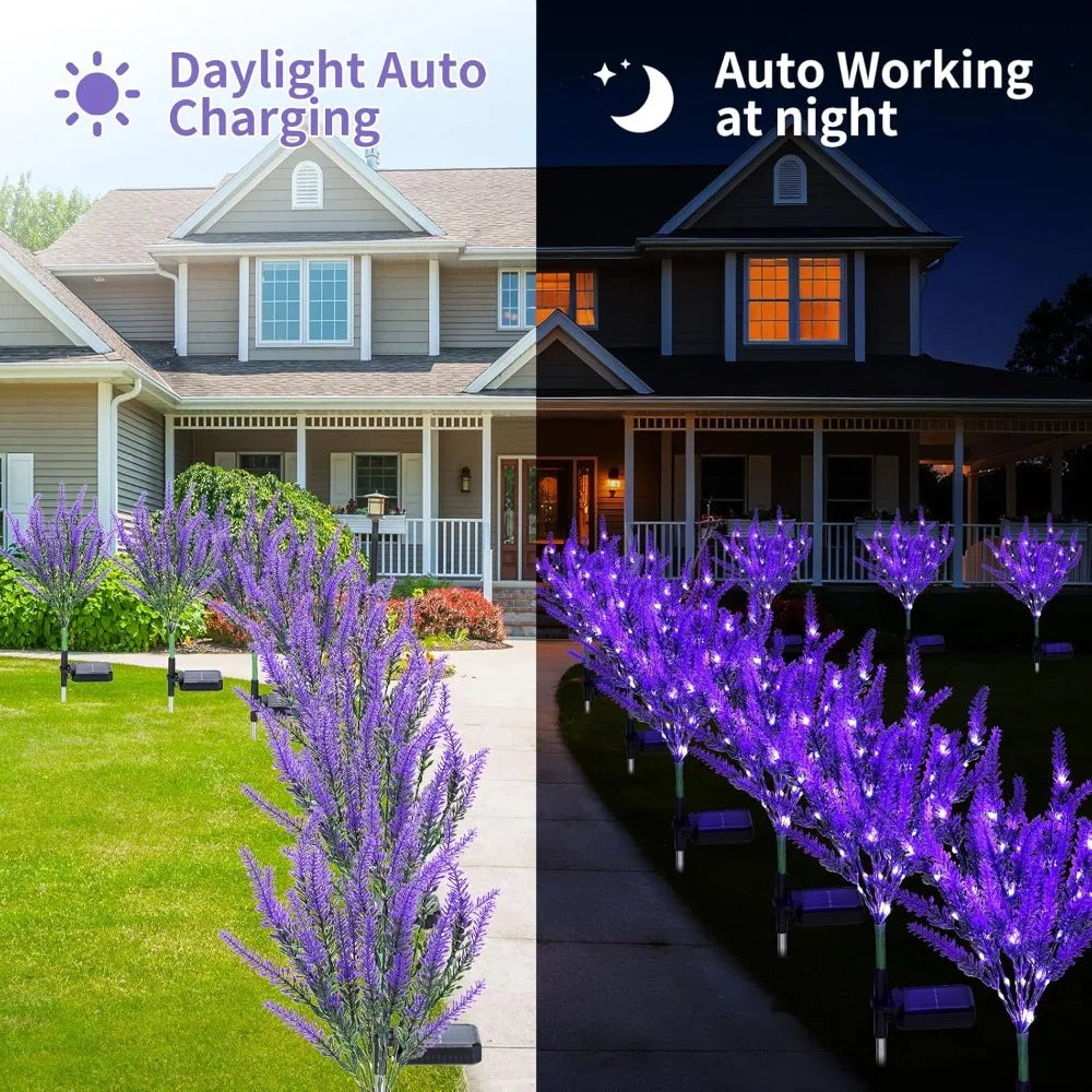 Solar Lavender Light Courtyard Light Suitable for Outdoor Garden Decoration Wind Swing Light Ground Insertion Lawn Light