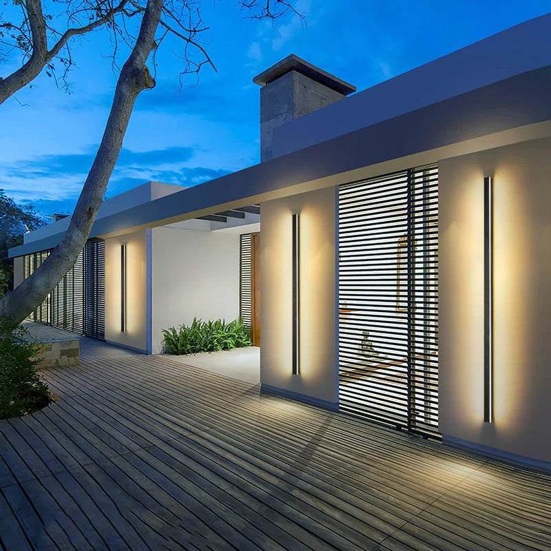New Outdoor Waterproof Modern LED Wall Lights With Remote Living Room Bedroom Corridor Porch Black LED pendant Light Dimmable