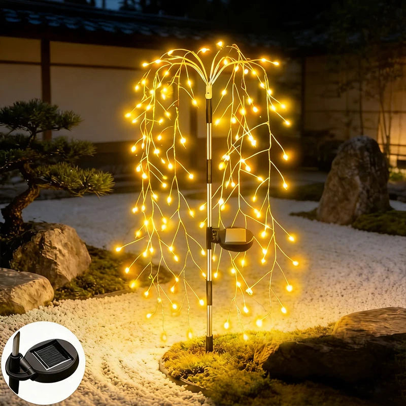 Outdoor LED Fairy Lights Garden Path Decor Garland Tree Solar Lights for Balcony Patio Party Street Lawn Lamp
