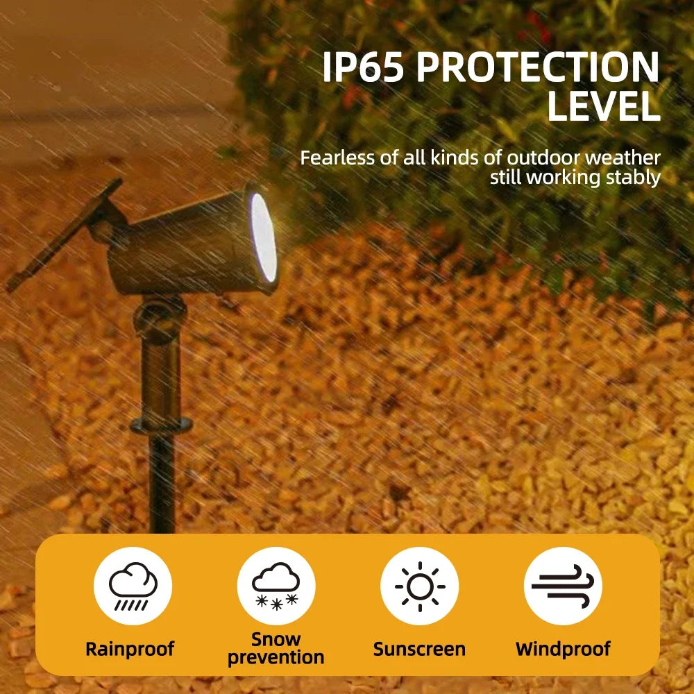 9 LED Solar Spotlights – IP65 Waterproof Outdoor RGB Solar Landscape Lights with Adjustable Brightness for Garden, Yard & Palm
