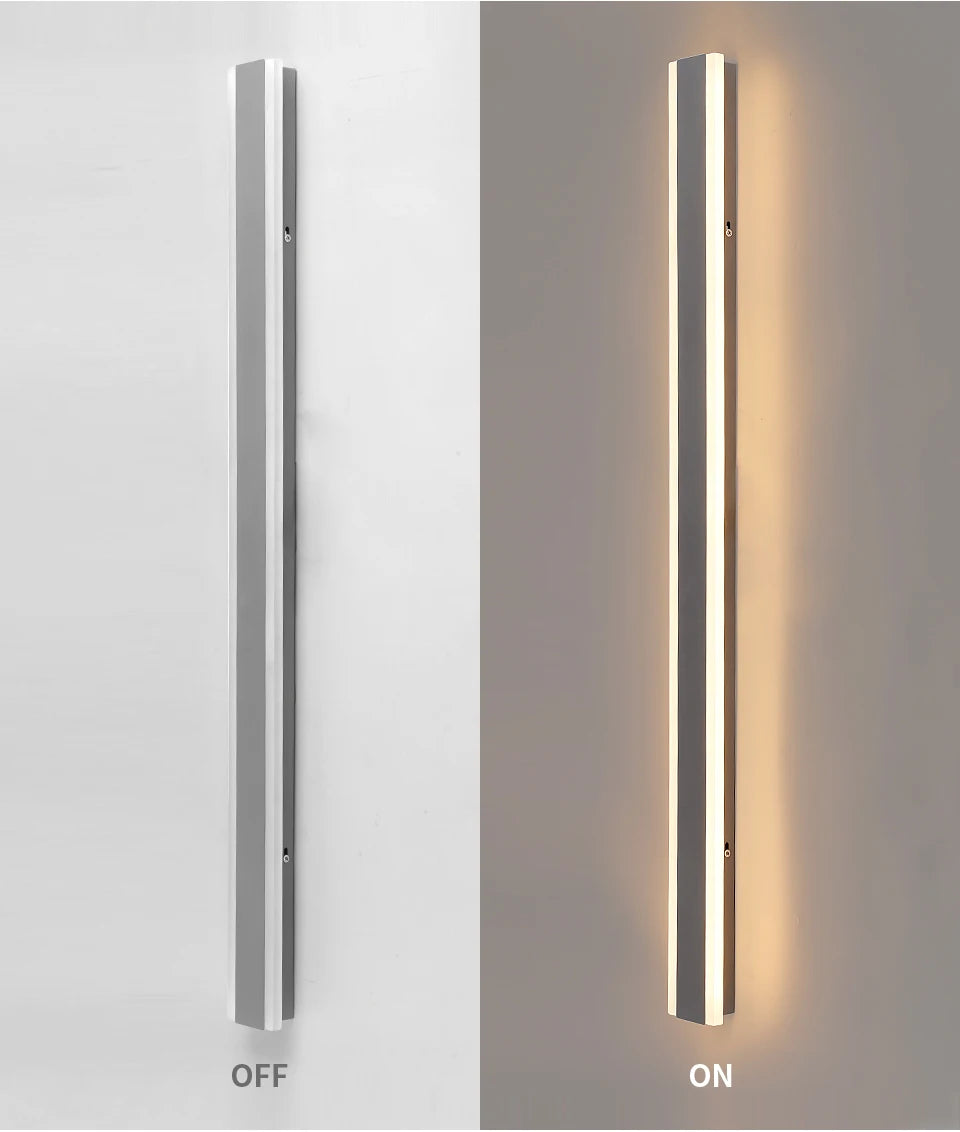 Outdoor Garage Porch Lighting LED Long Wall Sconces Brightness Garden Lamp Black Gold White Gray 85v 265v Villa Sconce Luminaire