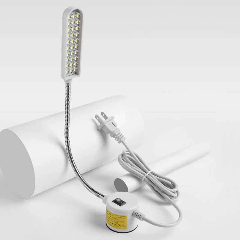 Adjustable LED Sewing Machine Lamp with Magnetic Base 360 Flexible Gooseneck Workbench Light Industrial Sewing Lamp for Crafting