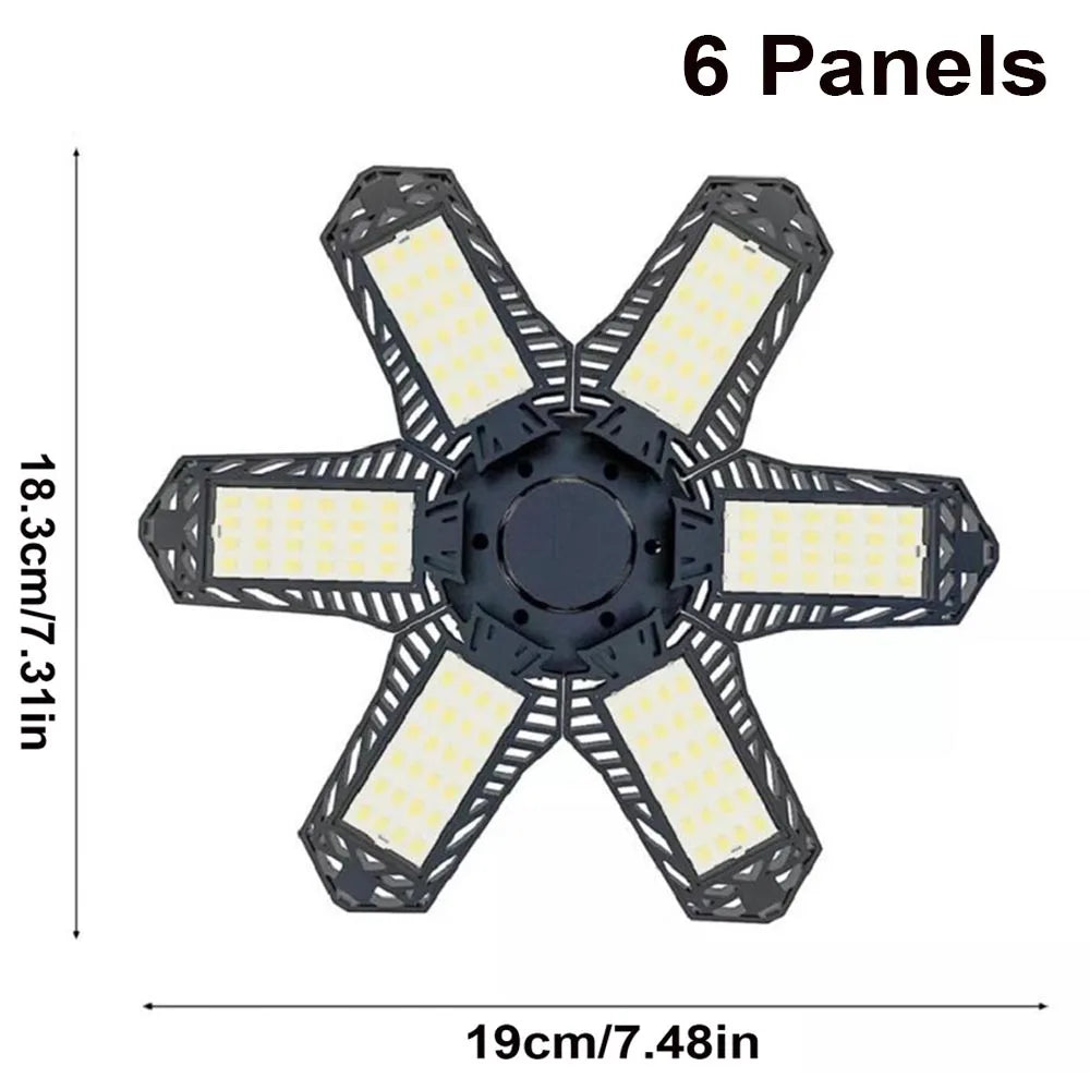 Deformable LED Garage Light with 3/6/7 Adjustable Panel LED Bulb Night Lamp for Workshop Warehouse Shop E26/E27 Ceiling Lighting
