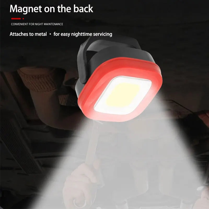 COB LED Emergency Work Light Portable Flashlight 4 Lighting Modes 2400mAh Rechargeable Outdoor Waterproof Tent Lamp With Magneti