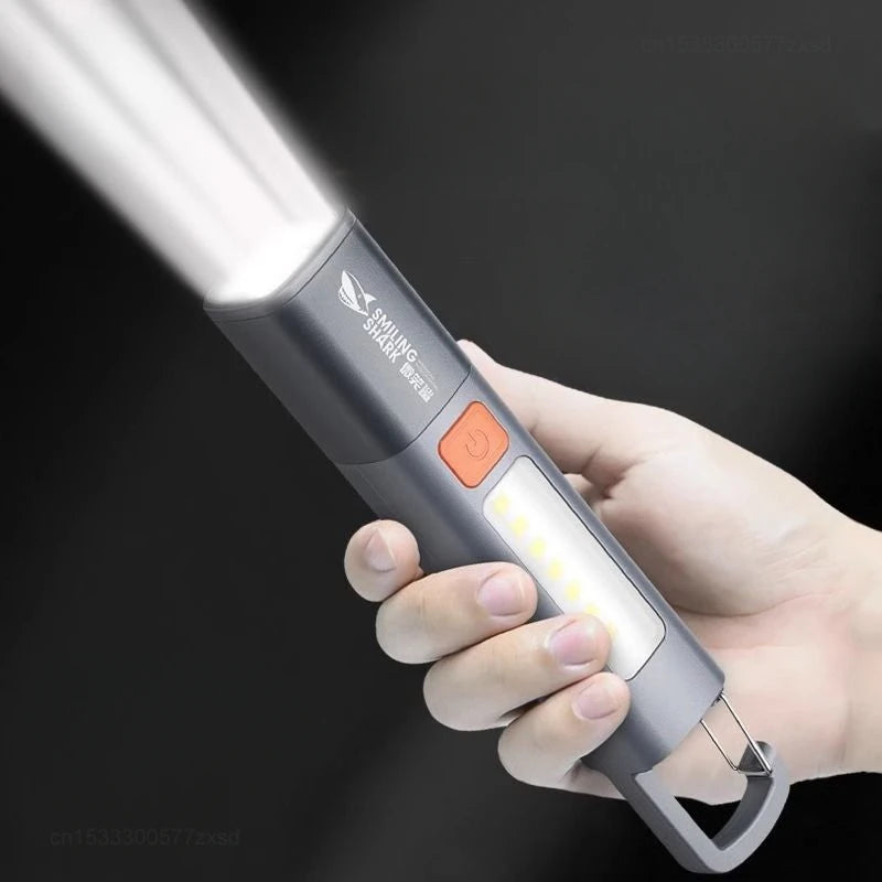 New Outdoor Flashlight Portable Strong Light Variable Focus With Floodlight Side Lights Home Portable LED Flashlights Camping