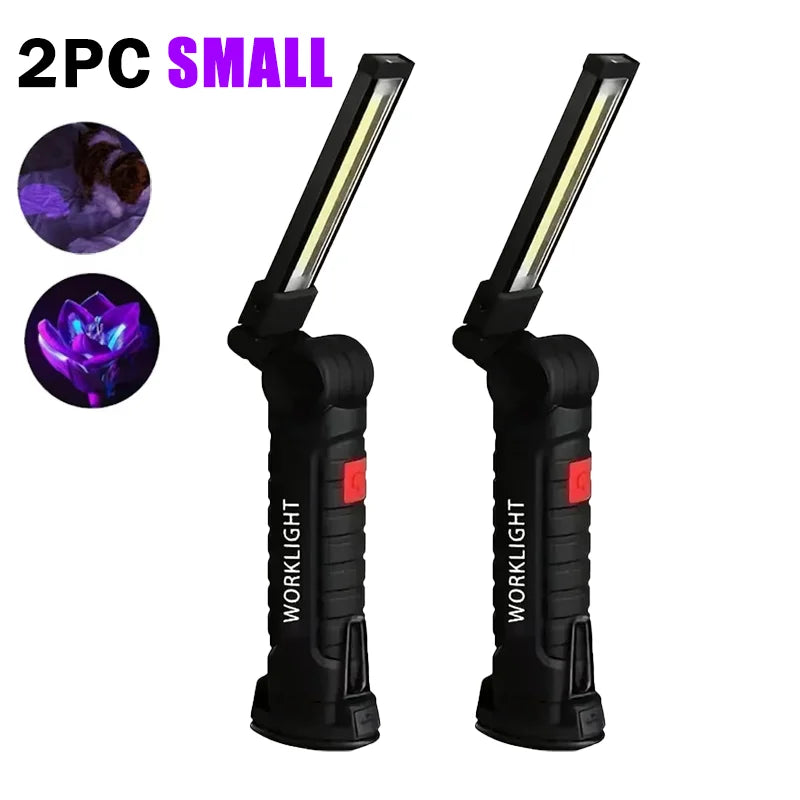 395nm Led UV Flashlight USB Rechargeable Foldable Lamp with Magnetic and Hook Pet Urine Detector Resin Curing Portable UV Light
