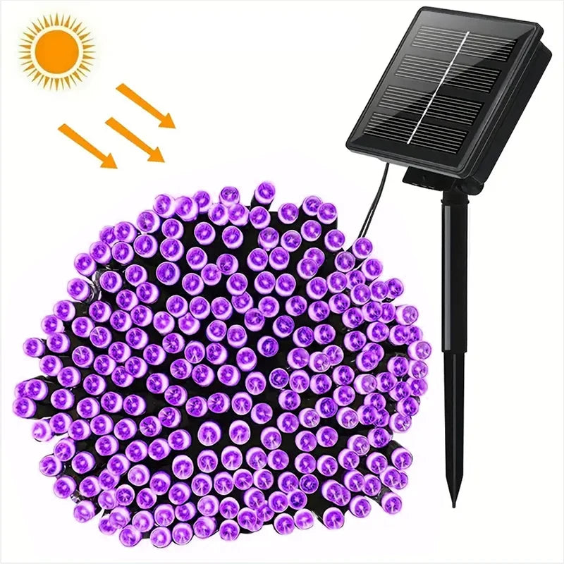 Solar String Light Fairy Outdoor Garden Waterproof Lamp 2025 Christmas Garland Xmas Holiday Party Home Halloween Decoration