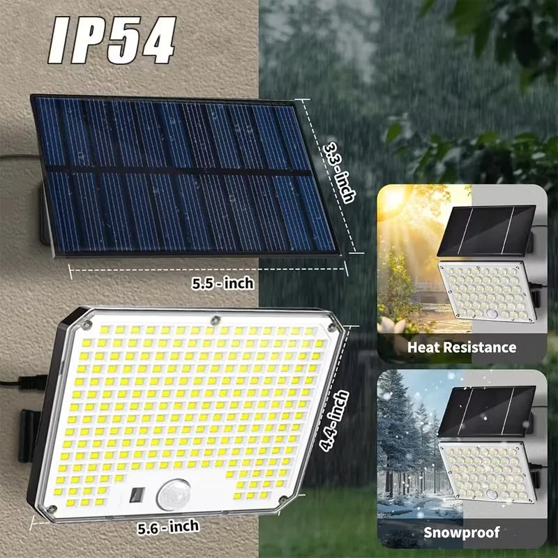 Split Solar Flood Lights Outdoor Waterproof, 226LED Motion Activated Solar Wall Lamp for Patio, Garage, Backyard, Garden