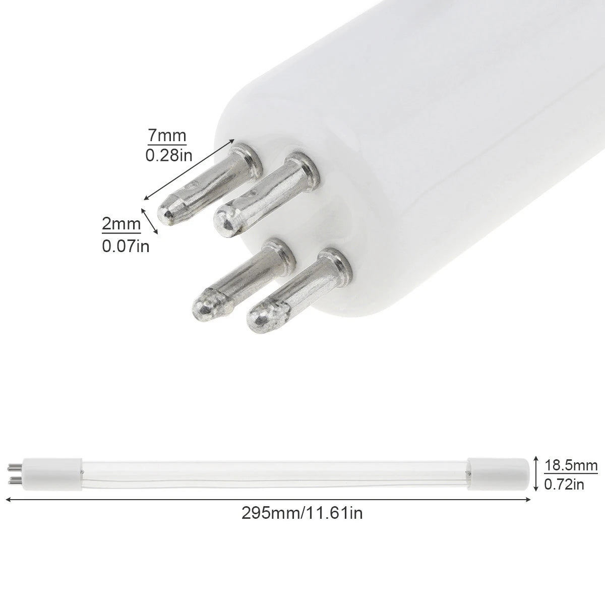 G10q 8W 14W 15W 17W 41V UV Lamp Light with Straight Pipe Type and Single Ended 4 Needle for Air Equipment