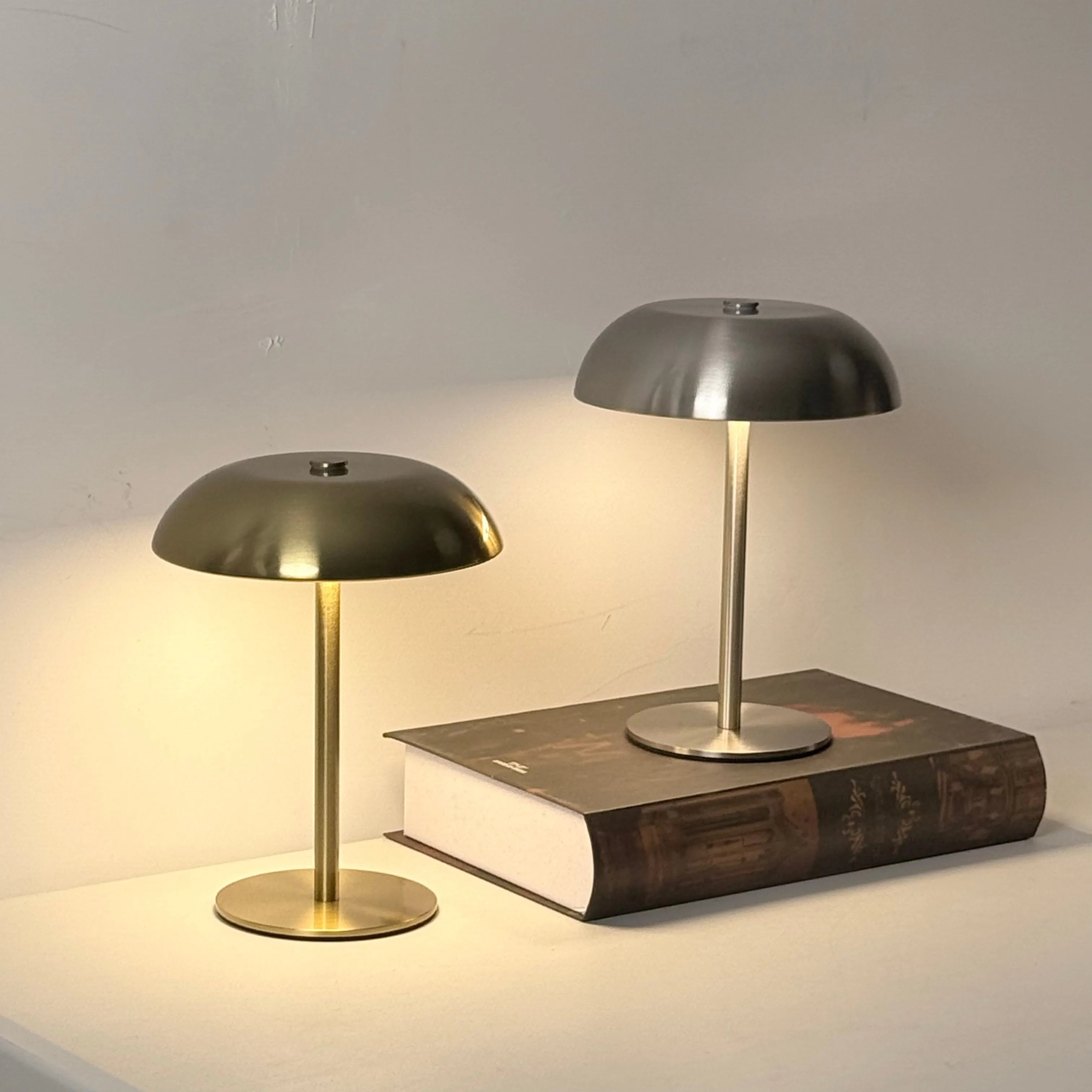 Mushroom Table Lamp, Touch Control 3-Color Dimmable LED Desk Light, Cordless  Rechargeable Eye-Caring Bedside Lamp, Moder