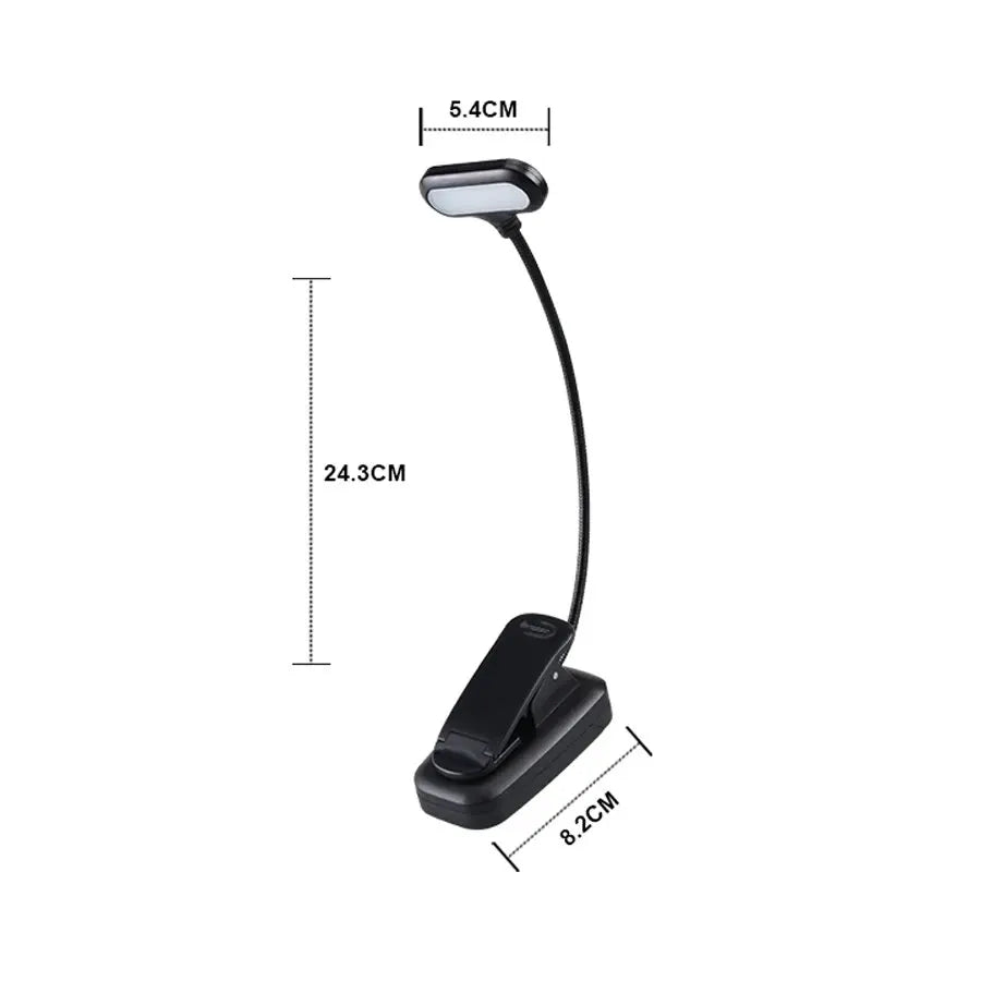 Adjustable LED Clip-On Book Lamp Table Battery Powered Flexible Study Learning Desk Lamp Portable Bedroom Reading Night Light